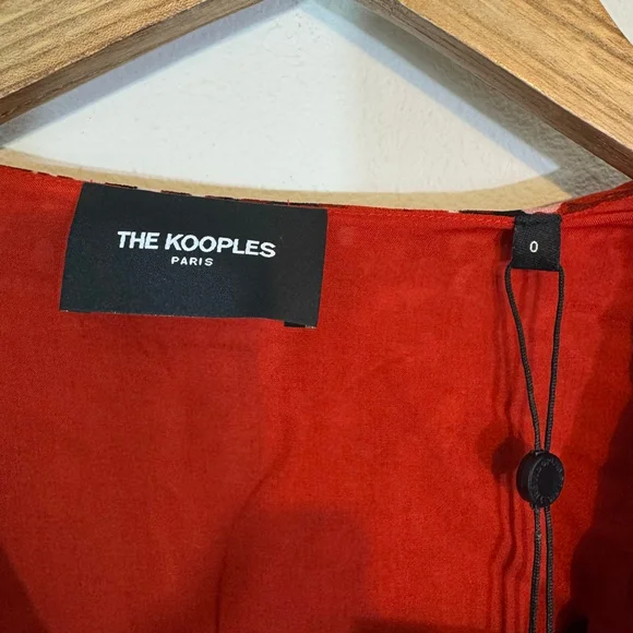 THE KOOPLES Burning Flowers Red Floral Mini Wrap Dress Size 0 NWT MSRP $385 - Picture 7 of 9